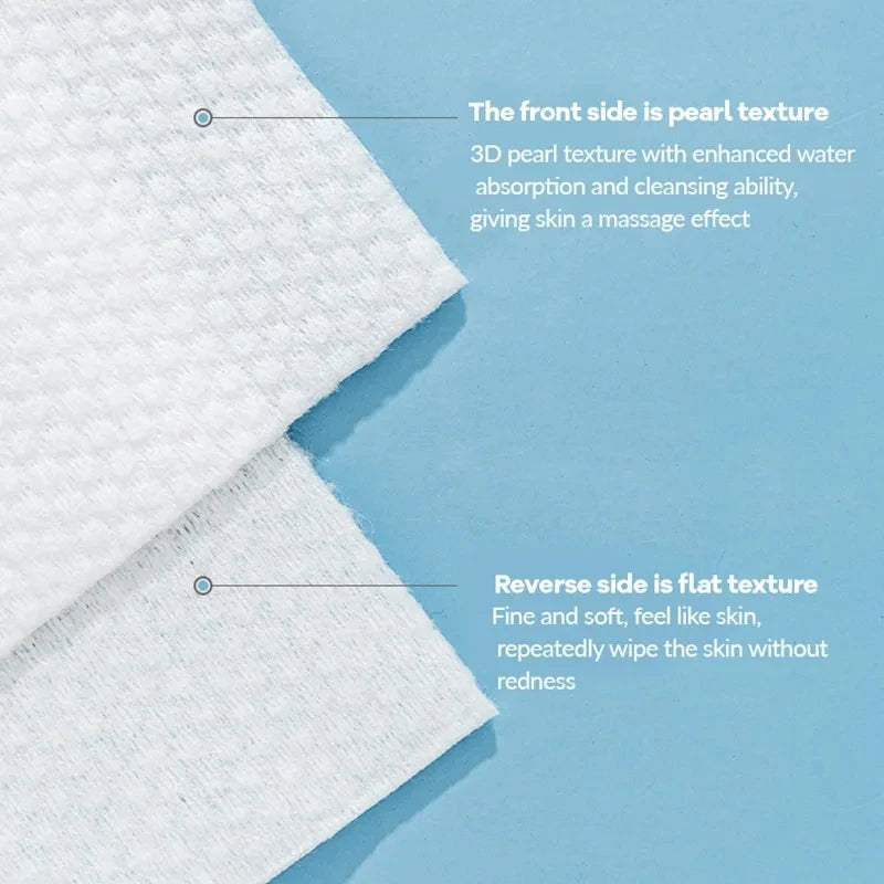 Soft Disposable Face Towels — 100 Count Cotton Cleansing Wipes