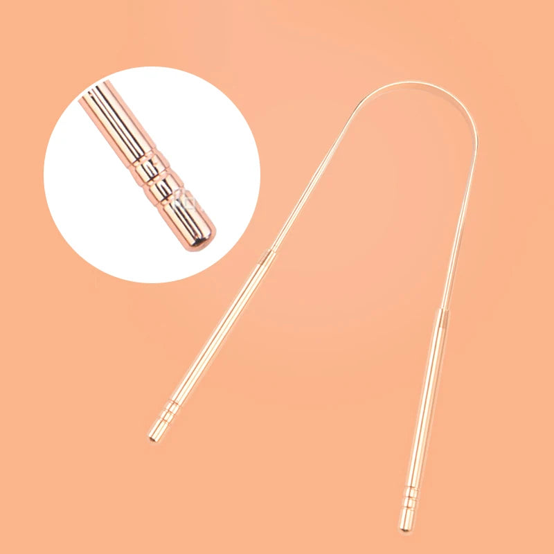Stainless Steel Tongue Scraper — Remove Bacteria & Freshen Breath Instantly