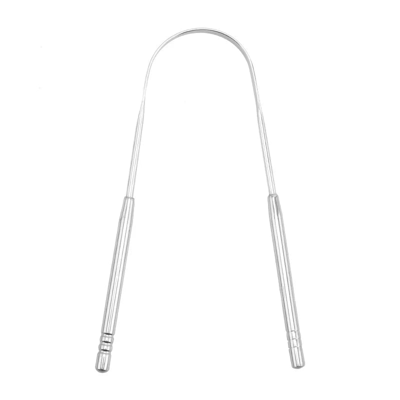 Stainless Steel Tongue Scraper — Remove Bacteria & Freshen Breath Instantly